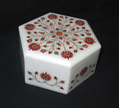 Jewelry Box Hakik Stone Semi Mosaic Inlaid Trinket Handmade Home Decor Gifts New - £203.03 GBP