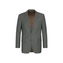 Mens Suit RENOIR English Window Pane Classic Fit Business 292-2 Gray Blue image 4