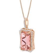 Rose Tone Sterling Silver Simulated Morganite Celestial Necklace - £68.73 GBP