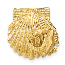 14k Scallop Shell with Crab Omega Slide SL615 - $15,987.17 MXN