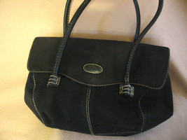 TODS Black Suede PURSE Shoulder Bag Corniche Wave East West - $44.00