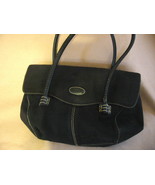 TODS Black Suede PURSE Shoulder Bag Corniche Wave East West - $60.69 CAD