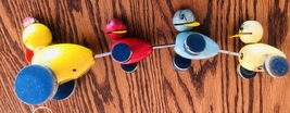 Fisher Price Vintage 1956 Wooden Mama Duck and Baby Ducklings Pull Toy - $21.78