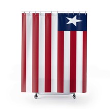 Liberia Flag Shower Curtain 71&quot; x 74&quot; - £74.35 GBP