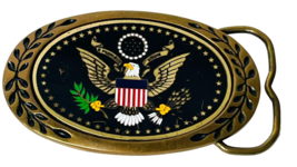 Solid Brass Belt Buckle American Eagle By: Heritage Buckle~L-2.5 X H 2&quot; ... - $11.79