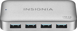 Insignia- 4-Port USB 3.0 Powered Hub - Metallic Gray - £34.79 GBP