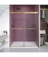 70&quot; Frameless Shower Door - Brushed Gold - £821.41 GBP