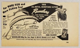 1951 Print Ad Russelure Trolling &amp; Fly Fishing Lures Los Angeles,California - £8.42 GBP