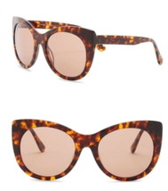 Joes Jeans Tortoise Cat Eye Sunglasses $125 100% UV Prot 56-20-140 + Pou... - $47.82