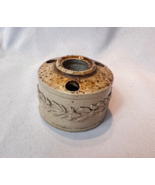 Antique Inkwell Salt Glaze Stoneware Pottery Three Hole Quill Holder And... - £70.14 GBP
