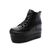Super High Platform Height Increasing Shoes Woman Sneakers Breathable Wedges Pla - £74.43 GBP
