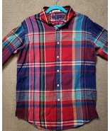 Polo Ralph Lauren Long sleeves Dress Shirt M Button down multi Plaid Red... - $78.32 CAD