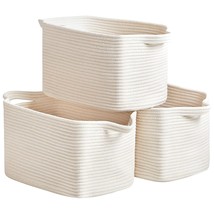 Cotton Rope Storage Basket Set Of 3 (15&quot;X10.2&quot;X9.1&quot;) - Rectangle Storage Bins -  - £55.93 GBP