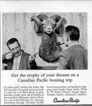 1957 Print Ad Canadian Pacific Hunting Trip Big Horn Sheep Mount - £6.65 GBP