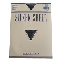 Nordstrom Silken Sheer Pantyhose Sz A JET BLACK Control Top Matte Opaque... - $9.95