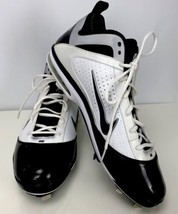 Mens Size 15 Nike Air Max Baseball Cleats Navy Blue & White Inner Lining 414985 - £39.86 GBP