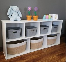 Bookcase Book Open-Shelves Storage Organizer for Home Office 7-Cube White - $57.07