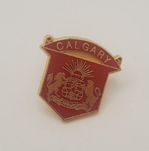 Calgary Alberta Canada Shield Coat of Arms Lapel Hat Pin Souvenir Tie Tack - $19.60