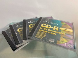 Imation CD-R 74 Min 650 MB Recordable Discs New Old Stock Sealed Lot Of 4 - £10.16 GBP