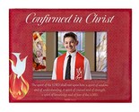 &quot;Confirmed in Christ&quot; Red Glass 3x5&quot; Confirmation Photo Picture Frame Gift - £16.06 GBP