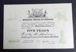 1966 Sinclair Oil Service Emblem for Five Years of Loyalty &amp; Devotion w/... - £39.66 GBP