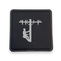 Coaster - Lineman - SET OF 2 - Leather or Stitched Cork (Dark Brown/Black) - $16.65