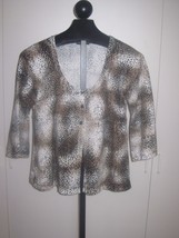 Linda Matthews New York Ladies Leopard Print Cardigan SWEATER-XL-NWOT-3-BUTTON - £4.70 GBP