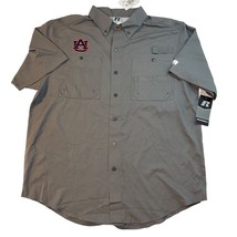 Auburn Tigers Mens Gray Short Sleeve Collared Button Up, Size Large NWT - £19.51 GBP