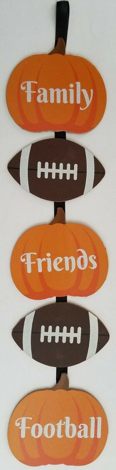 Autumn Thanksgiving Wall Décor Footballs &amp; Pumpkins Boards 25”H x 5.5”W - $2.96