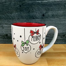 Christmas Ornaments Coffee Mug 16oz (473ml) Embossed Holiday Tea Cup Blu... - £8.24 GBP