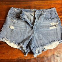 Vintage REWASH Women's Distressed High-Waisted Denim Shorts Size 14 - $11.09