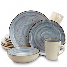 Elama Mellow 16-Piece Dinnerware Set in Powder Blue - £63.87 GBP