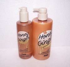 Victoria&#39;s Secret PINK Honey Ginger 2 Piece Set Rejuvenating Lotion &amp; Bo... - £21.92 GBP