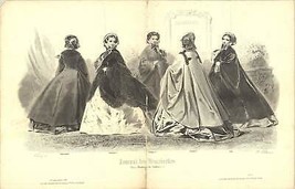 LAURE NOEL Journal des Demoiselles XI 11&quot; x 16&quot; Lithograph 1860 Renaissance - $405.86 MXN