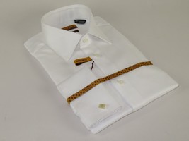 Mens long sleeves Cotton Shirt French Cuffs Wrinkle Resistance ENZO 61102 White image 2