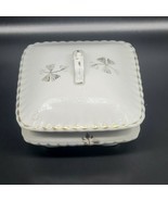 Antique  Powell &amp; Bishop English White Ironstone Tea Leaf Covered Butter... - £27.17 GBP