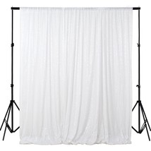 Glitter Backdrop 6Ftx6Ft White Shimmer Sequin Fabric Photography Backdro... - £36.17 GBP