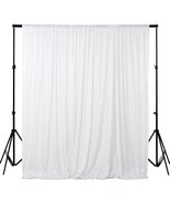 Glitter Backdrop 6Ftx6Ft White Shimmer Sequin Fabric Photography Backdro... - £34.82 GBP