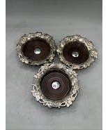 Vintage English Silverplate Mahogani Wine Bottle Coaster Holder Made In ... - $97.47 CAD