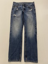 Aeropostale 30 x 30 Essex Straight Destroyed Dark Wash Cotton Denim Jeans - $29.99