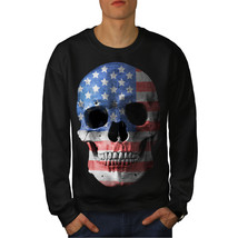 Wellcoda Skull Flag American USA Mens Sweatshirt, Death Casual Pullover Jumper - £24.02 GBP+