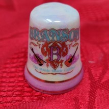 Branson Missouri Thimble Iridescent Collectible Souvenir Ceramic Music Pink - £4.85 GBP