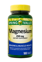 SPRING VALLEY MAGNESIUM BONE &amp; MUSCLE HEALTH 250MG 100-CT SAME-DAY SHIP - £10.22 GBP