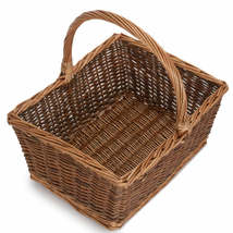 Rectangular Unpeeled Willow Shopping Basket - £18.36 GBP+