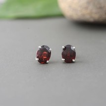 Natural 925 Sterling Silver Red Garnet Earings, Best Birthday gift for G... - £31.67 GBP