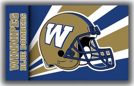 Winnipeg Blue Bombers Football Team Memorable Flag 3x5ft Helmet Banner S... - $335.24 MXN