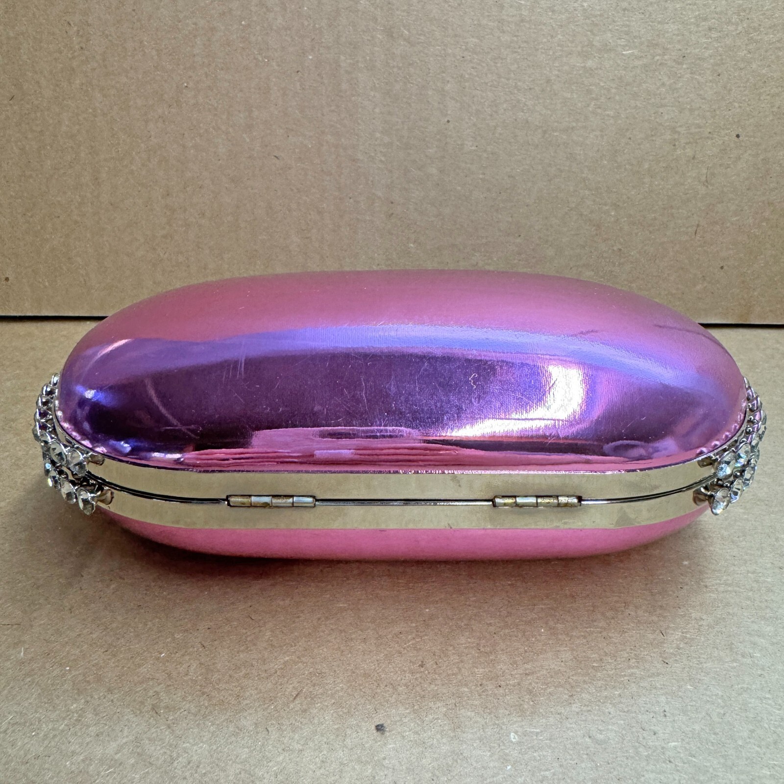 AQUA Mirror Metallic Patent Minaudière Clutch - Orchid Item image 5