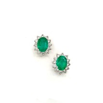 Natural Emerald Diamond Earrings 14k Gold 1.9 TCW Certified $4,950 211344 - £1,416.27 GBP