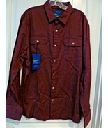 Apt 9 Mens Shirt Long Sleeve Button Down Slim Fit size XL Burgundy - $31.07 CAD