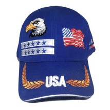 United States Of America USA Flag Military Bald Eagle Trucker Strapback Hat - £7.97 GBP